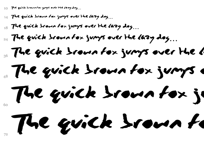 Zing Easy font waterfall